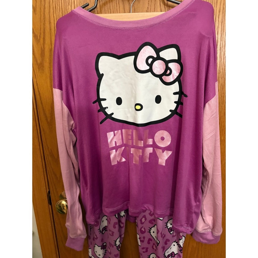 Hello Kitty Sanrio Pink Leopard Pajama Set womens Large 12-14 LZ44104SCHK
